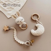 Mainan Gigitan Bayi Rajutan Tangan Bentuk Bunga - Kapas Lembut PP Cotton Sensory Shaker Hadiah Baby Shower Mainan Gigitan Bayi