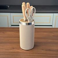 Ensemble de 6 couteaux de cuisine professionnels Premium Gradient Sharp avec revêtement antiadhésif et manche en bois