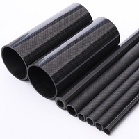 Tube rond en fibre de carbone creuse 3K, diamètre extérieur, diamètre intérieur et longueur personnalisés pour drones, modèles RC et équipements industriels