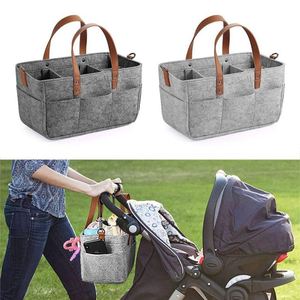 Cesta Multiusos para Pañales, Caja de Almacenamiento de Fieltro con Bolsillo, Cesta Portátil para Toallitas Húmedas para Bebés con Compartimento - Product Image 6