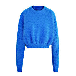 Vêtements de détente à manches chauve-souris d'hiver personnalisés en gros Vêtements pour femmes <span class=keywords><strong>Legging</strong></span> court Ensemble de pulls pour femmes en tricot de laine <span class=keywords><strong>mohair</strong></span> deux pièces - Product Image 3