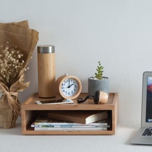 Organizador de escritorio de bambú con compartimentos y cajón para almacenamiento de artículos de oficina, tipo rectangular vertical - Product Image 5