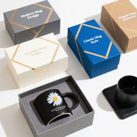 Ensemble de tasses à café de luxe personnalisées haut de gamme, boîte cadeau en carton rigide fantaisie avec impression CMYK de haute qualité et gaufrage