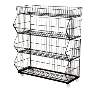 Scaffale in metallo scaffale industriale in metallo resistente espositore per cestini in filo metallico scaffale in filo metallico a 2 livelli cd rack. De sktop shelf. - Product Image 1