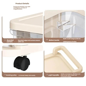 Estante de almacenamiento de plástico multicapa, <span class=keywords><strong>carrito</strong></span> móvil pequeño <span class=keywords><strong>para</strong></span> aperitivos y juguetes, suministros <span class=keywords><strong>para</strong></span> bebés, <span class=keywords><strong>organizador</strong></span> de ropa - Product Image 6