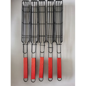Panier à <span class=keywords><strong>Kebab</strong></span> antiadhésif avec manche en bois pour barbecue - Product Image 2