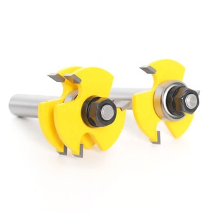 Lưỡi và Groove <span class=keywords><strong>Router</strong></span> bit thiết lập 3 răng t Hình dạng gỗ jointing cho sàn, wainscote, tấm và tabletops 1/2 Shank - Product Image 4