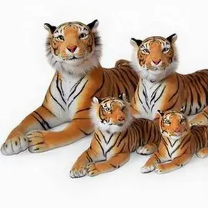 최신 제품 대형 박제 동물 갈색 호랑이 플러시 장난감 호랑이 인형 잠자는 베개 어린이 선물