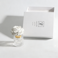 Diffuseur d'ambiance solide parfumé aux fleurs en porcelaine fait main personnalisé, 50 ml, bouteille en verre, écologique, parfum d'intérieur