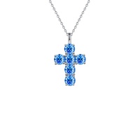 S925 Sterling Silver Moissanite Griffe Bling Ice Out Solide Croix Pendentifs Colliers pour Hommes Femmes Rappeur Bijoux