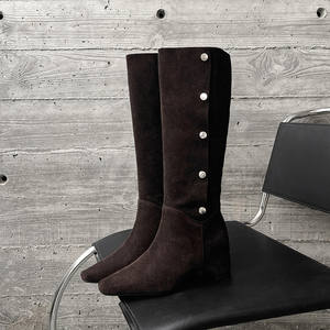 Botines de Tacón Medio con Plataforma, de Piel de Oveja Genuina de Alta Calidad, Modernos, Versátiles, de Color Sólido, Impermeables y Antideslizantes - Product Image 2