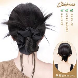 Perruque chignon basse avec pinces à cheveux, perruque volumineuse pour chignon ou queue de cheval pour femme, entièrement tissée à la main en fibre haute température - Product Image 1