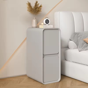 Mesita <span class=keywords><strong>de</strong></span> <span class=keywords><strong>Noche</strong></span> Ultraestrecha para Dormitorio Pequeño, Moderna <span class=keywords><strong>y</strong></span> Sencilla, Gabinete <span class=keywords><strong>de</strong></span> Almacenamiento Estilo Crema Extremadamente Estrecho - Product Image 2