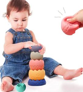 Cao su mềm vỏ trứng hình số khối xây dựng cho trẻ sơ sinh và trẻ mới biết đi nhận thức và Đồ chơi giáo dục làm bằng vinyl - Product Image 5