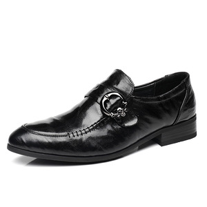 Chaussures en cuir véritable pour hommes, en peau de mouton de qualité supérieure, chaussures de ville formelles pour hommes, style bout fermé, style décontracté britannique - Product Image 5