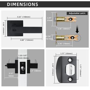 BBdhome Nhiệm Vụ Nặng Nề Lối Vào Riêng Tư Đoạn Có Khóa Giả Cấp Cửa Phần Cứng Xử Lý Thiết Lập Nội Thất Màu Đen Cửa Xử Lý Khóa - Product Image 3