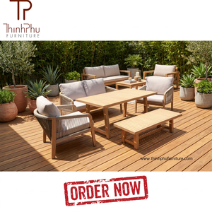 Luxury Contemporary Foldable Acacia Wood Eco-friendly Teak Wood Frame <b>Outdoor</b> Furniture Set Garden Sofa Dining <b>Table</b> Chair for - Product Image 4