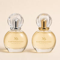Flacon de parfum sphérique en verre 30ml 50ml 100ml, flacon pulvérisateur en forme de boule avec capuchon en cristal facetté, logo personnalisé