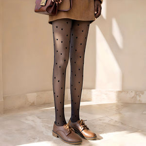 Collants thermiques en polaire pour femme, taille haute, moulants, élastiques, translucides, à pois, chauds et sexy pour l'hiver, vente en gros - Product Image 1