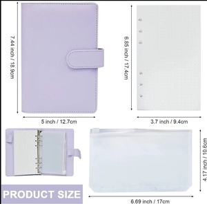 Ngân Sách Chất Kết Dính <span class=keywords><strong>A6</strong></span> Refillable 6 Vòng Chất Kết Dính Cá Nhân Tổ Chức Máy Tính Xách Tay Kế Hoạch - Product Image 2