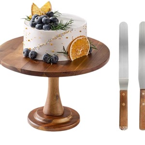 Wooden <b>Cake</b> <b>Stand</b> Round Handmade For <b>Cake</b> Display Party Dessert Table - Product Image 5