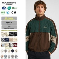 Veste de survêtement unisexe rétro légère, résistante au vent et hydrofuge, avec fermeture éclair intégrale, fabrication sur mesure, production OEM