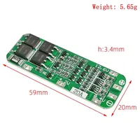 Carte de protection BMS PCB pour batterie Li-ion 3S 20A 18650, module de cellule Lipo 12,6V pour moteur de perceuse 64x20x3,4mm