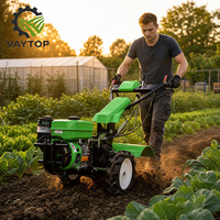 Motocultor diésel portátil personalizado de 6.6HP con cuchillas rotatorias para arado e intercultivo en pequeñas explotaciones agrícolas