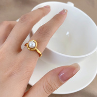 Anillo de Moda para Mujer, Doble Capa Irregular, Chapado en Oro de 18K, Estilo Vintage, Resistente al Deslustre