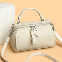 Sac à bandoulière pour femme en cuir véritable de luxe, cuir de vache, fermeture éclair, imperméable, durable, sangle réglable