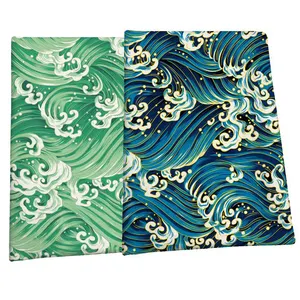 La sortie d'usine, conception de vagues japonaises, impression numérique personnalisée, toile tissu très lourd, 260gsm, 100% coton