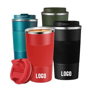 Taza de Café de Acero Inoxidable de 380 ml y 510 ml, de Doble Pared, para Viajes y Oficina, con Tapa, Promocional - Product Image 2