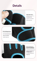 Guantes de Ciclismo Unisex de Verano, Transpirables, Antideslizantes, de Medio Dedo, para Levantamiento de Pesas, Entrenamiento en Gimnasio, Ejercicio y Deportes