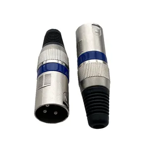 3 Pin XLR Male Connector Solder-on Connector Metal with Black Sleeve