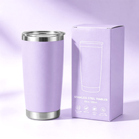 Gobelet isotherme personnalisé à double paroi 600 ml (20 oz) en acier inoxydable 304, avec couvercle sans BPA et revêtement en poudre