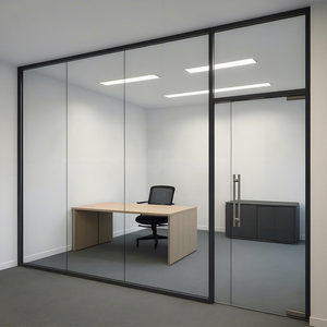 Cloison pliante accordéon sans cadre en verre, mur de verre insonorisé, séparateur de <span class=keywords><strong>bureau</strong></span>, panneau de verre entièrement transparent, <span class=keywords><strong>grand</strong></span> espace de <span class=keywords><strong>bureau</strong></span> - Product Image 4