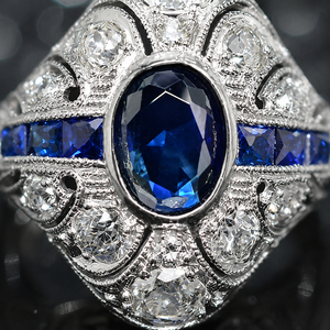 Anello Blu da Donna Stile Vintage Design Palazzo Accessorio per Dito da Indossare Ogni Giorno - Product Image 5