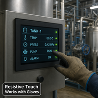 Module d'écran tactile LCD résistif 10,4 pouces 800x600 SVGA LVDS 20 broches 450 Nits 4 fils RTP large plage de température pour affichage industriel