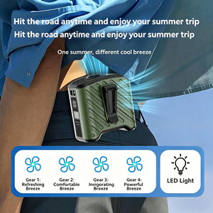 Ventilateur portable <span class=keywords><strong>3</strong></span>-en-1 avec lampe LED pour camping, rechargeable, mains libres, flux d'air puissant pour la randonnée, les activités de plein air et l'été - Product Image 5