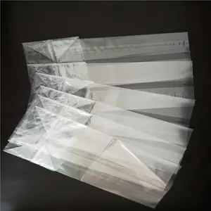 Heißkleben flacher Bodenbeutel Kunststoff durchsichtige Versiegelungsbeutel mit Papiereinsatz Zellophan-Cellotasche