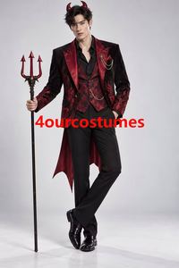 4ourcostumes Disfraz de Halloween de la Muerte, Capa Larga Negra y Roja de Vampiro con Capucha, Traje Festivo - Product Image 6