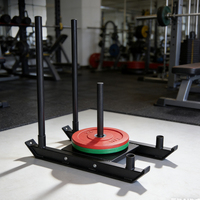 Nuevo Diseño Trineo de Gimnasio Multifunción para Fitness, Trineo de Empuje y Arrastre de 4 Postes para Entrenamiento de Fuerza