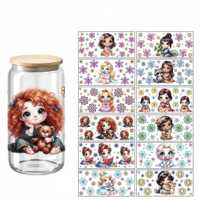 Plus de 400 000 designs – Autocollants personnalisés étanches pour gobelets en verre, motifs 3D de dessins animés Kawaii, pour aliments, en PET UV DTF, 16 oz