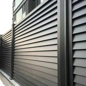 Clôture de jardin en aluminium gris de conception nouvelle, panneau de clôture horizontal plat en forme de nouilles, écran de confidentialité en aluminium pour jardin, clôture de cour - Product Image 4