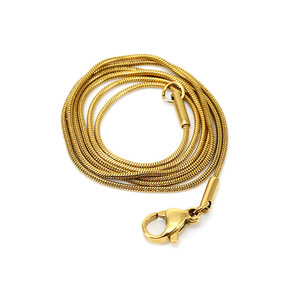 Zogxin Snake Chain Necklace 18K Gold Plated Stainless Steel Unisex Jewelry Accessory Gift Chain - Product Image 5