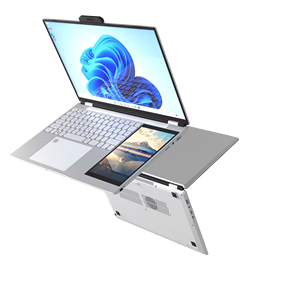 Portátil barato de fábrica 15,6 "+ 7" pulgadas pantalla doble Intel 11th GEN Celeron N95 N100 portátil de negocios Win 11 DDR4 - Product Image 4