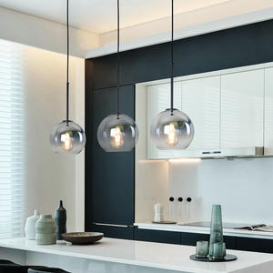 Diseño de arte nórdico globo colgante de oro luz dormitorio bola de cristal redonda iluminación colgante - Product Image 5