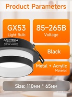 Boîtier de module LED encastré circulaire en aluminium pour projecteur, base GX53, pour plafonnier rond - Vente en gros usine