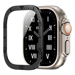 Thời Trang Bảo Vệ Màn Hình Cho Iwatch Loạt 8 Tempered Glass Phim Cho Siêu 49Mm Chống Xước Kim Loại Khung Cho <span class=keywords><strong>Apple</strong></span> Đồng Hồ Siêu - Product Image 4