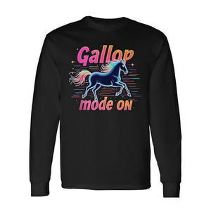 T-shirt à manches longues Gallop Mode On Unicorn, design équestre - Product Image 2